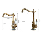 Bathroom Faucets Antique Bronze Faucet for Kitchen Cold and Hot Water Basin Mixer Tap with Ceramic Single Handle Sink Tap Crane