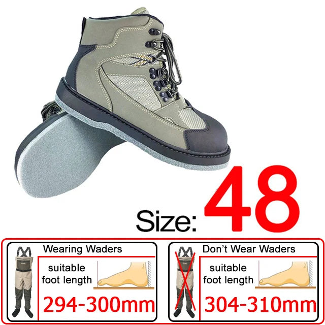 Fishing Shoes, Outdoor Fly Fishing Boots, Felt or Rubber Sole Sea River Reef Rock Fishing Boots, Hunting Fishing Waders Boots