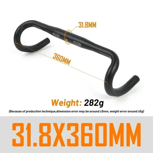 UNO UltraLight Racing Road Bike Handlebar Bent Bar 25.4/31.8MM 360/380/400/420/440/460MM 6061 Aluminum Alloy Stem Handlebar