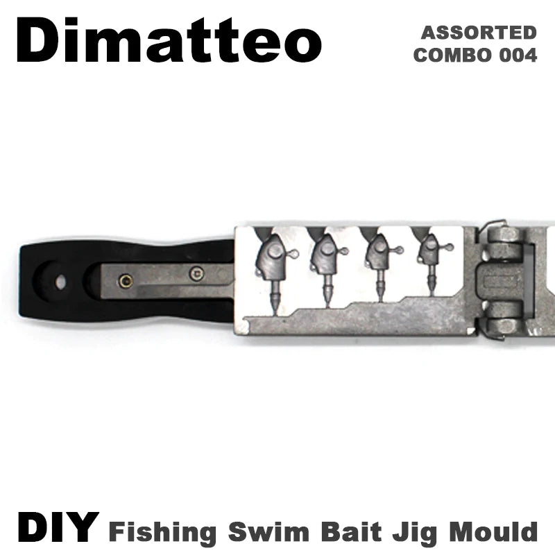 Dimatteo DIY Fishing 97 pcs Swim Bait Jig Head Mould ADRJHM/ASSORTED COMBO 4 Cavities 1/4oz 1/2oz 3/4oz 1oz