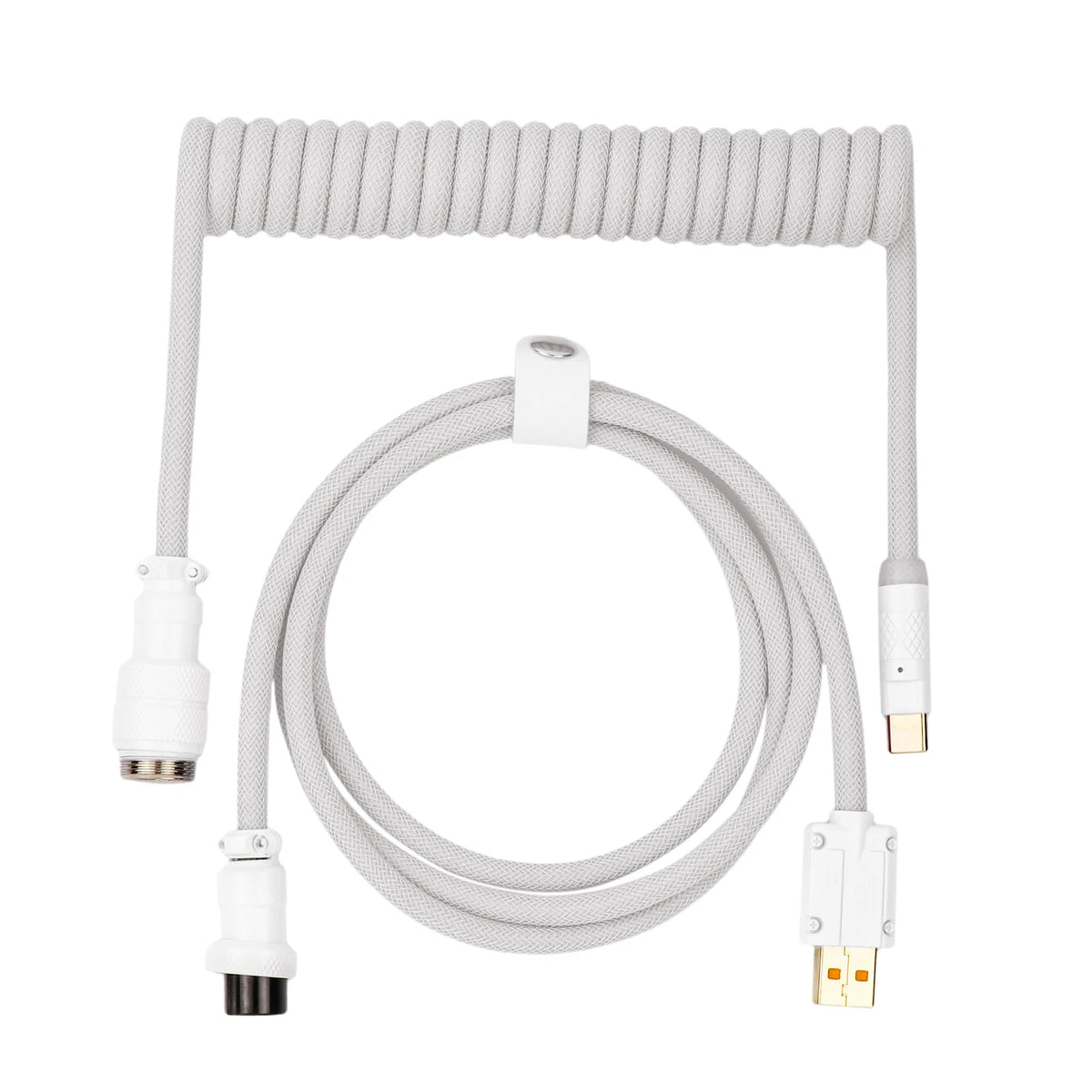 EPOMAKER Mix Pro Coiled USB-C Keyboard Cable 1.5m Double Sleeved, Detachable 4-Pin Aviator