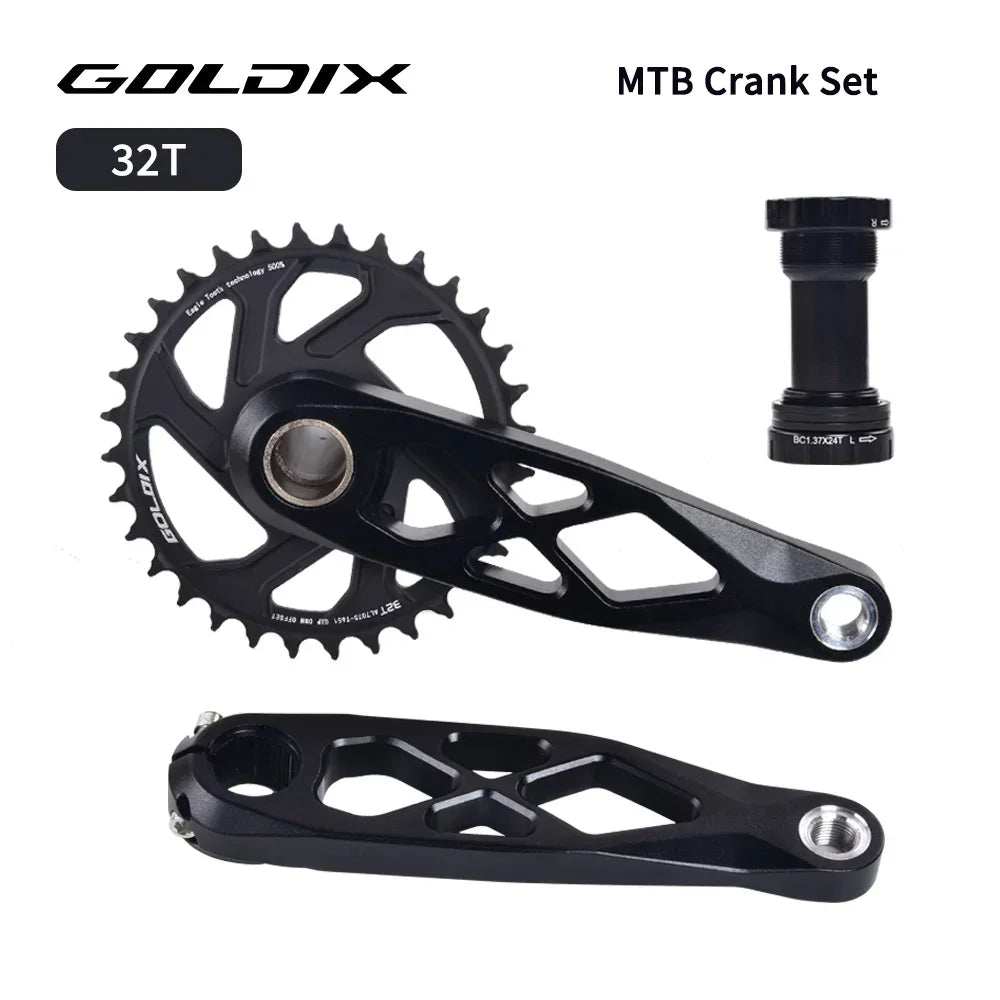 GOLDIX MTB Crankset BSA 24mm 165mm 170mm 175mm Direct Mount R-SPEC Trail Hollow Bike Crank Spindle DH AM XC for Shimano SRAM