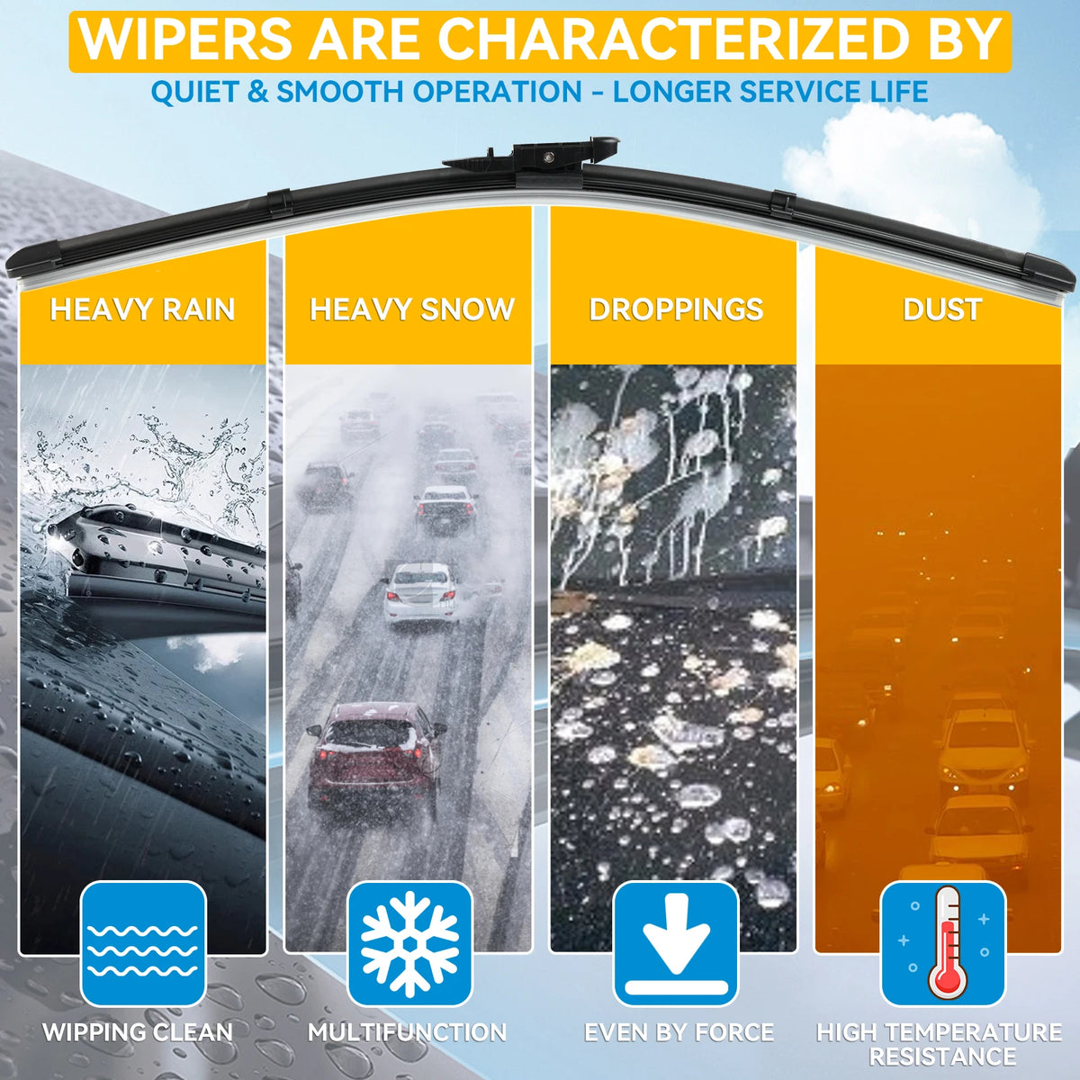Erick's Front Wiper Blades Set 24in + 16in for Hyundai i20 2020-2026 LHD