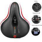 Reflective Shock Absorbing Hollow Bike Saddle MTB Bicycle Seat Breathable Rainproof Cycling Road Mountain Cycling Accessory 0402