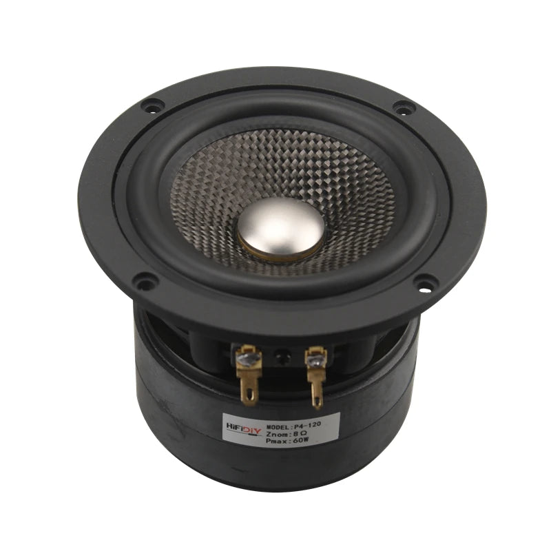 Hifi 4 Inch 120 Titanium film carbon fiber basin Pure Midrange Full frequency speaker unit 4 8OHM 60W midbass loudspeaker P4-120
