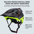 Seeker matte color-blocking cycling helmet, lightweight breathable protective helmet for downhill mountain bikes, adjustable siz