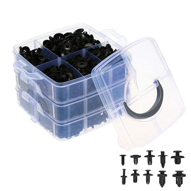 300pcs 620pcs Car Fastener Clip Mixed Plastic Fasteners Kit Auto Door Trim Panel Retainer Push Engine Cover Fender Rivet Clips