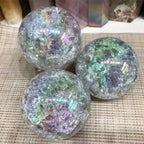 Aura Fire and Ice Rainbow crystal ball,Aura Ice crack rainbow crystal ball,Crystal Heal,Reiki Heal,Crystal,Home Decoration