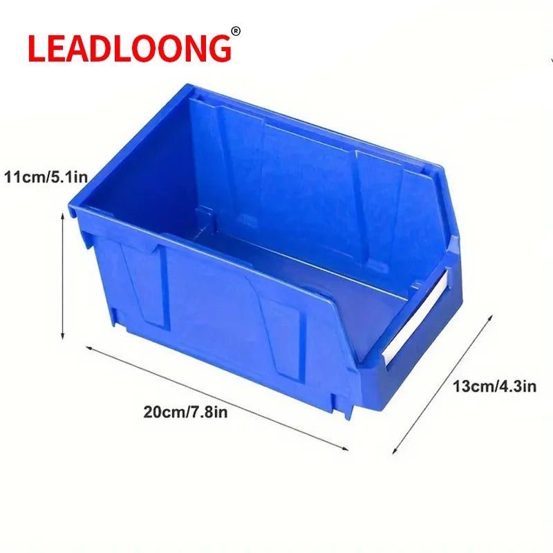 Stackable Plastic Parts Storage Bins with Screw Organizer Boxes, 9pcs, Blue or Yellow
