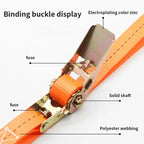 Ratchet Tie Down Strap with Metal Buckle, Adjustable Cargo Luggage Strap, 1m-8m