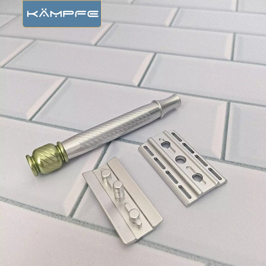 KAMPFE aluminum Double Edge Manual Shaver with Non-Slip Razor Grip Light Weight Safety Razor gifts for men.