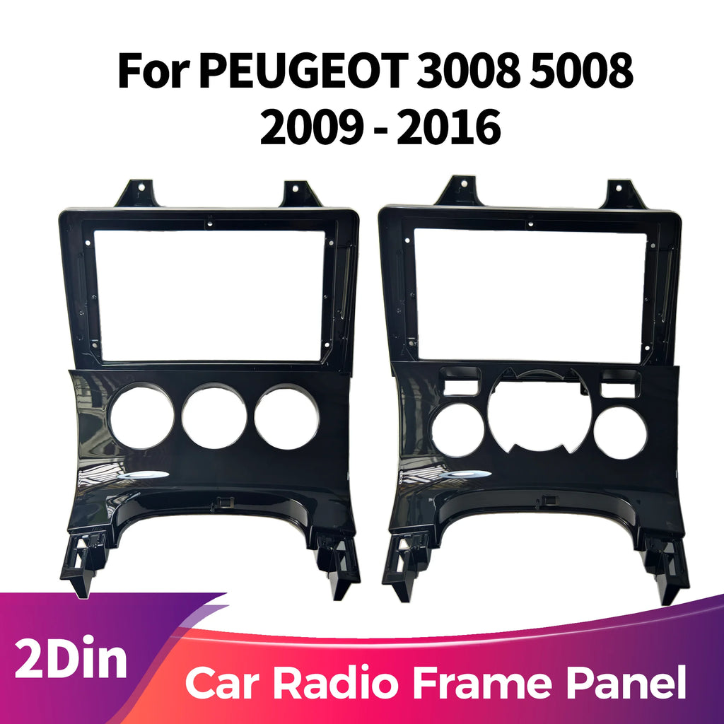 2Din 9inch Car Radio Fascias Installation Dash Frame For Peugeot 3008 5008 2009-2016  Panel DVD Gps Mp5 Android Player Trim