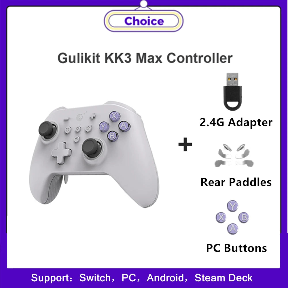 GuliKit KK3 MAX Controller NS39 KingKong 3 Gamepad with Hall Effect Joysticks & Triggers for Windows Nintendo Switch Android iOS