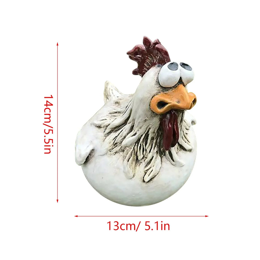 Funny Chicken Fence Decor Statues Resin Garden Farm Yard Chicken Hen Sculpture Art Craft Courtyard Housewarming Home Decoration