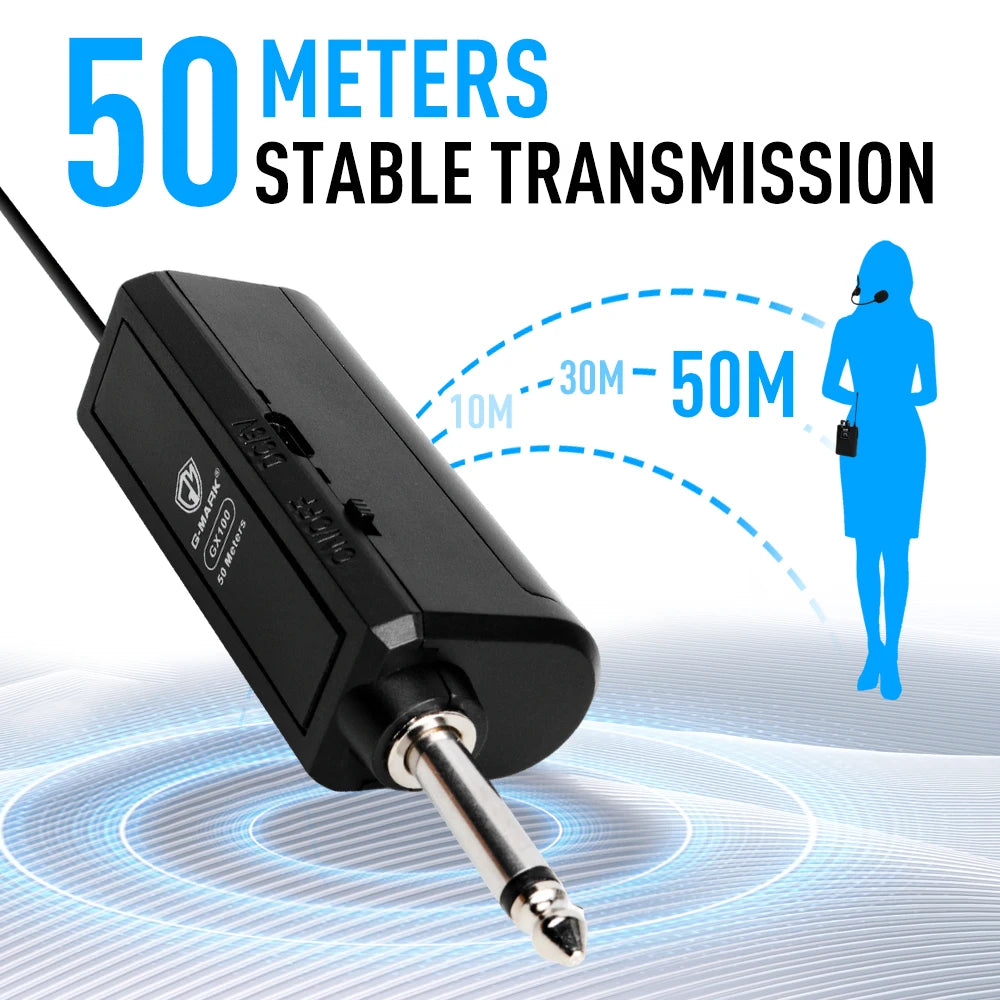 Wireless THeadset Microphone G-MARK GX100 Professional UHF Clip Mic 50M For Party Show Stage Wedding Church