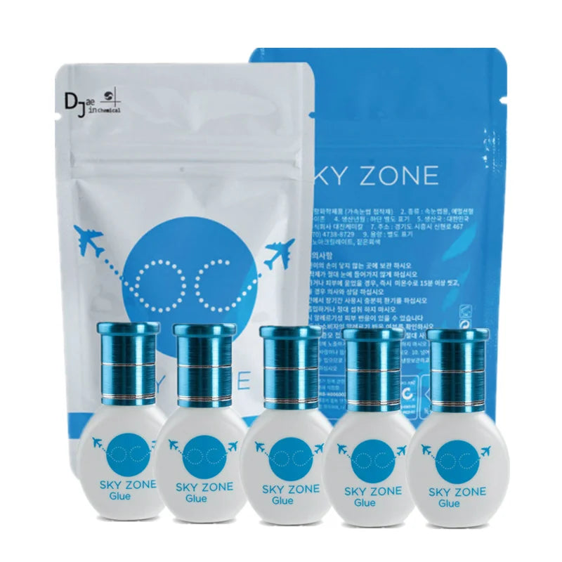 5/10 Bottles 5ml Lady Black Eyelash Extension Glue Sky Zone Strong Fast Drying False Eyelashes Glue Adhesive Low Irritation