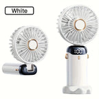 Portable Mini Fan With 6 Speeds LED USB Rechargeable Charging Small Foldable Battery Fans Handheld Desk Bedroom Indoor Outdoor