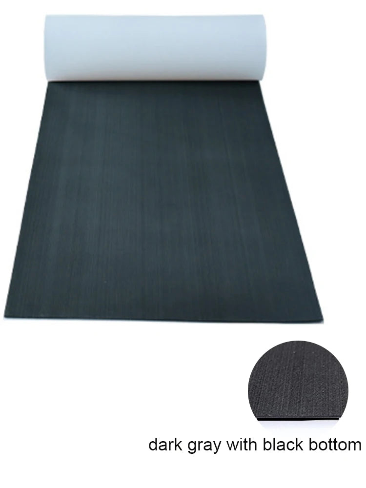 2400x450x6mm EVA Foam Faux Teak Boat Decking Mat Black Deck Sheet Yacht Flooring Anti Skid Self Adhesive Vehicle Pad CNC DIY