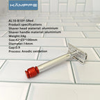 KAMPFE aluminum Double Edge Manual Shaver with Non-Slip Razor Grip Light Weight Safety Razor gifts for men.