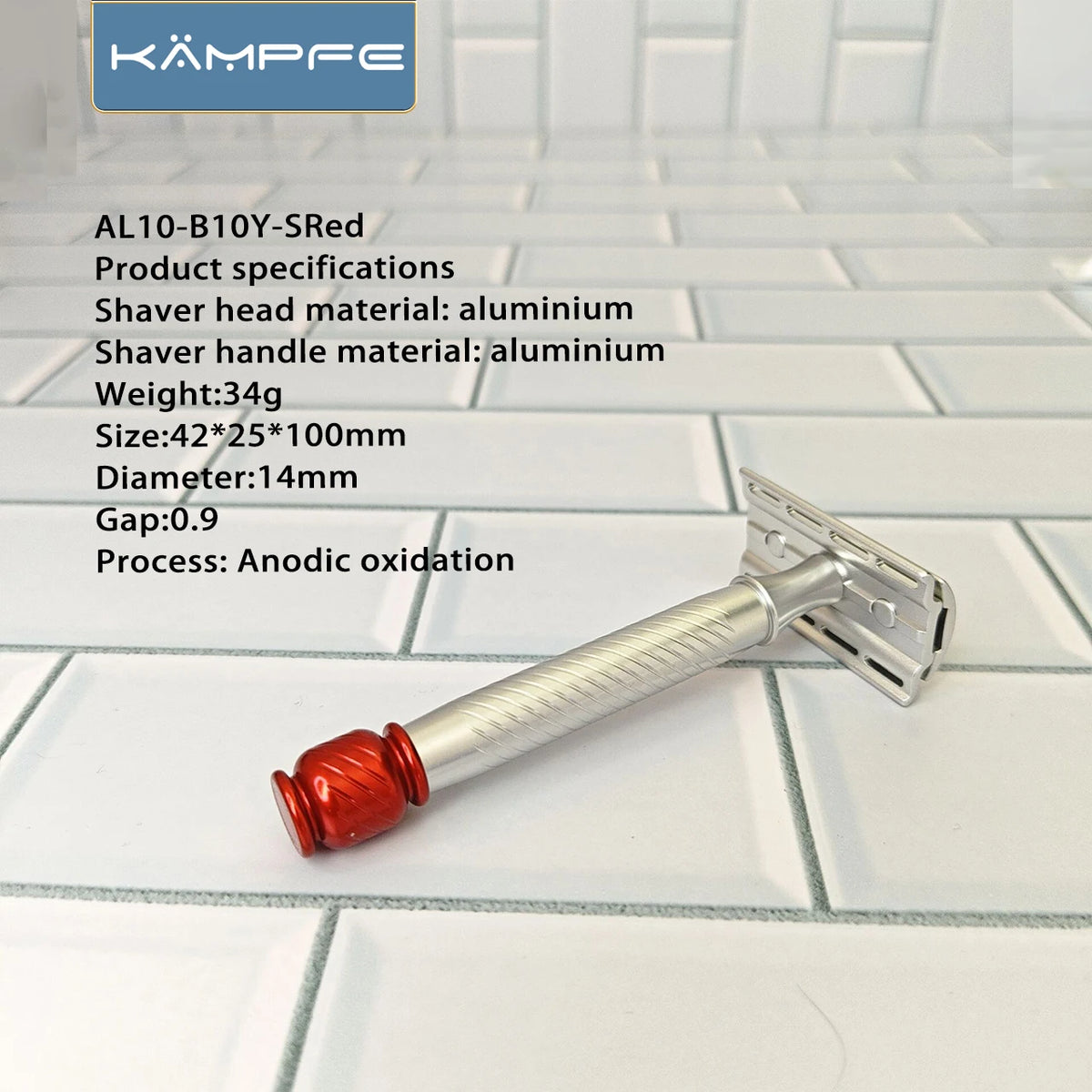 KAMPFE aluminum Double Edge Manual Shaver with Non-Slip Razor Grip Light Weight Safety Razor gifts for men.