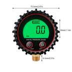 255PSI Digital Gas Pressure Gauge with M11 1/4 1/8NPT Screw Thread Connector Rubber Protector For Car Truck Motorcycle