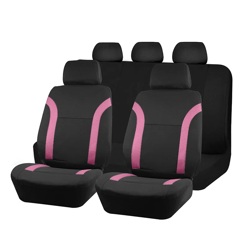Universal breathable car seat covers air mesh + polyester fabric, 2 front seats or 5 seat set