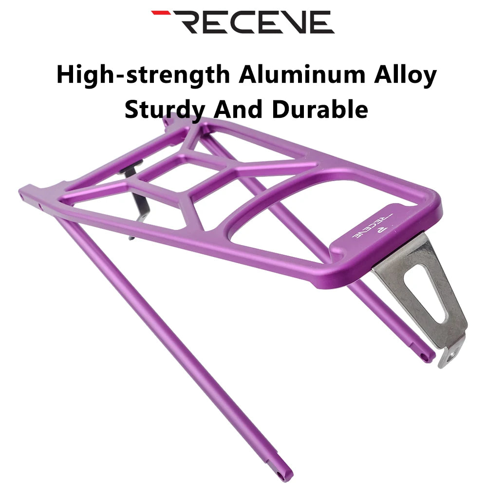RECEVC Folding Bicycle Rear Rack Luggage Carrier BMX Baggage Rack Bike Aluminum Alloy Luggage Carrier Rear Shelf for Brompton