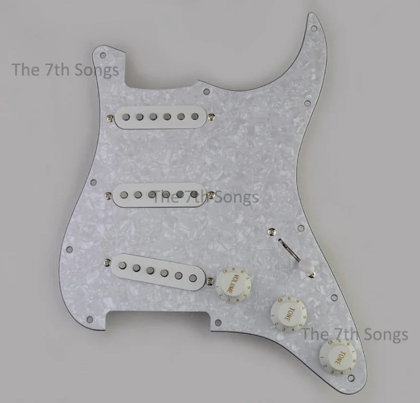 SSS Strat-Style Loaded Pickguard Prewired Alnico 5 Single Coil Set, 3-Ply Black