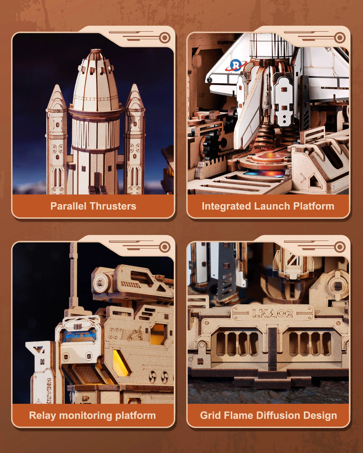Robotime Rokr 3D Wooden Puzzle Space Shuttle Model Kits For Adults To Build STEM Toy Gift LKA02