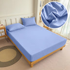 Solid Color Fitted Sheet with Elastic Band, 1pc Mattress Sheet 90x200 to 200x220cm