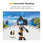 K&F CONCEPT 11lb/5kg Load Video Fluid Head Tripod Head Silky-Smooth Stable Camera Fluid Heads for Nikon Canon Leica Sony Camera