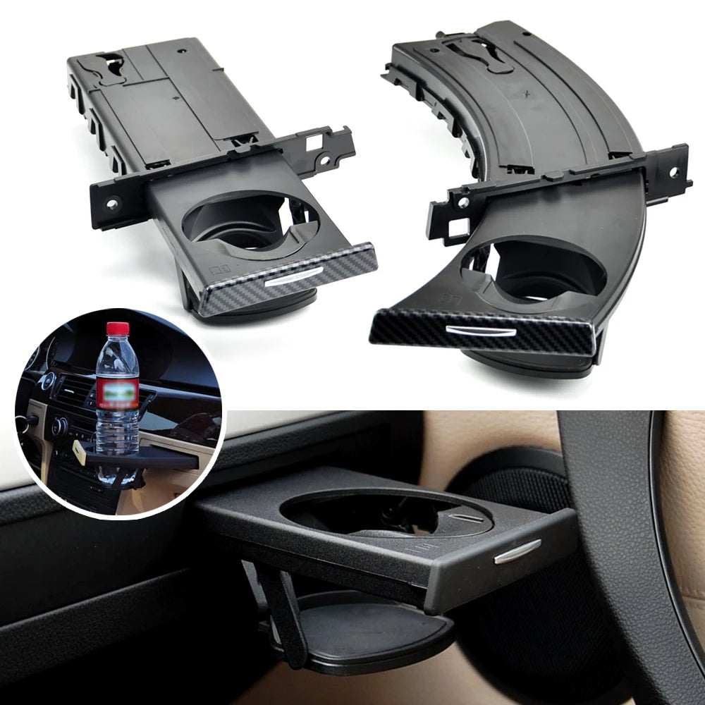 Retractable car cup holder for BMW 3 Series E90 E91 E92 E93, left/right, black/beige/grey