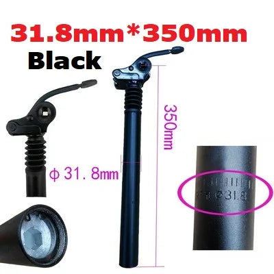 Electric Folding Bicycle E-Bike Shock Absorber Seatpost 25.4mm 27.2mm 28.6mm 31.8mm 33.9mm 34mm 300mm 350mm Bike Shocks SeatPost