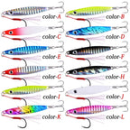 12pcs Pencil Bait Metal Casting Fixture 7/12/17/ 22/ 30/40g Shore Throwing Sea Bass Bait Sinking Artificial Bait Fishing Tackle