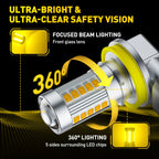 AUXITO 2Pcs H11 H8 Fog LED Lamp Bulbs light Canbus H9 H10 9145 9140 9006 HB4 No Error DRL Daytime Running Car Lamp 3000K Yellow