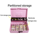 1 pc Money Box with Key -Money Tin with Lock - Medium-sized Cash Box with Coin Tray for Petty Cash Coins Notes,Home , Business