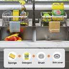 Sink Cleaning Tools Storage Rack Kitchen Multifunctional Stainless Steel Drain Rack for Sponge Cleanser Organizer Rag Hanger