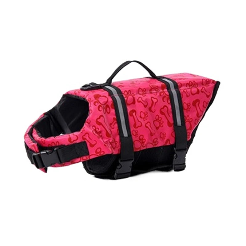 Dog Life Jacket Reflective Adjustable Buoyancy Safety Vest, Blue/Green/Orange/Red, XXS-XL