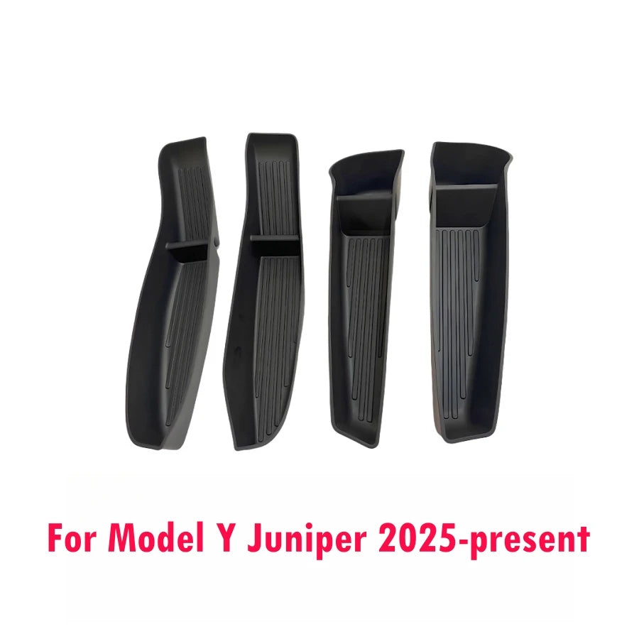 4PCS TPE Side Door Box Trays For Tesla Moldel Y Juniper Model 3 Highland Model Y/3 Door Storage Organizer Front Rear Door Trays