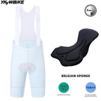 YKYWBIKE Men's Cycling Bib Shorts with Italy MITI Straps Road Bike Bib Pants Belgium and Interface Padded Bicycle Shorts MTB Pro