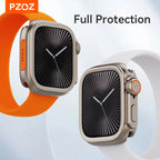 PZOZ For iWatch Ultra 2 3 Metal Shell PC Back Cover For Apple Watch Case Series 11 10 9 8 7 se 6 45mm 44mm Change to Ultra 49mm