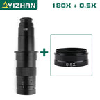 YIZHAN Adjustable Zoom C-Mount Lens Magnification 130X 180X 360X Lab 0.3X 0.5X 0.75X 2X Objective For Industry Microscope Camera