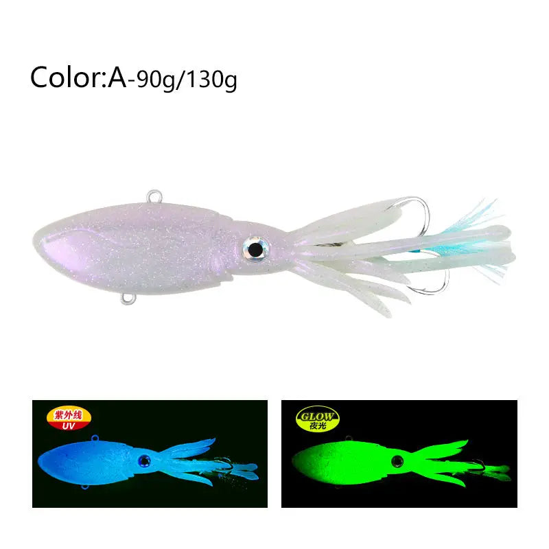 Big Game Luminous UV TPR Octopus Squid Sea Saltwater With High End Hook Jigging Fishing Lures Bait Buy Squid VIBE Lure Trex