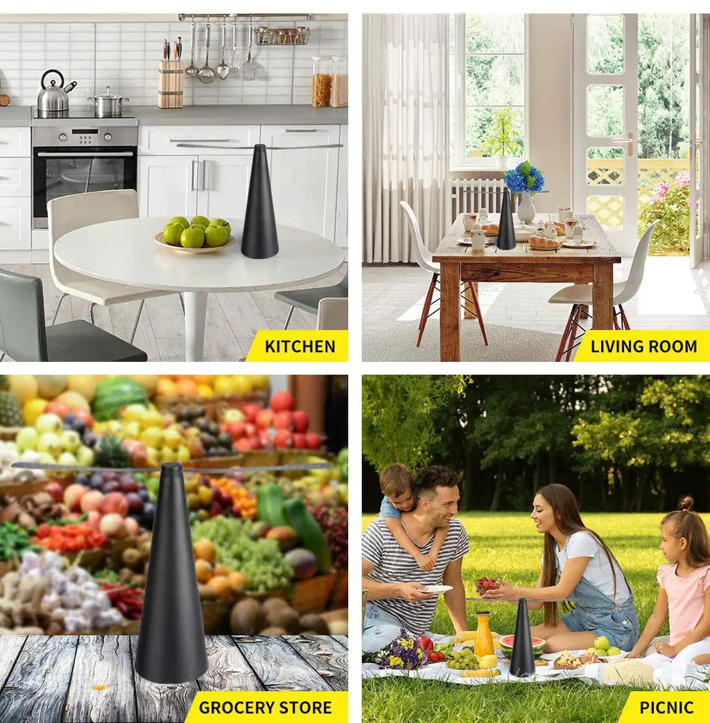 Fly Fans for Tables with Soft Blades, USB or Batteries Powered, Soundless and Portable Fly Fan Keeps Your Food Clean