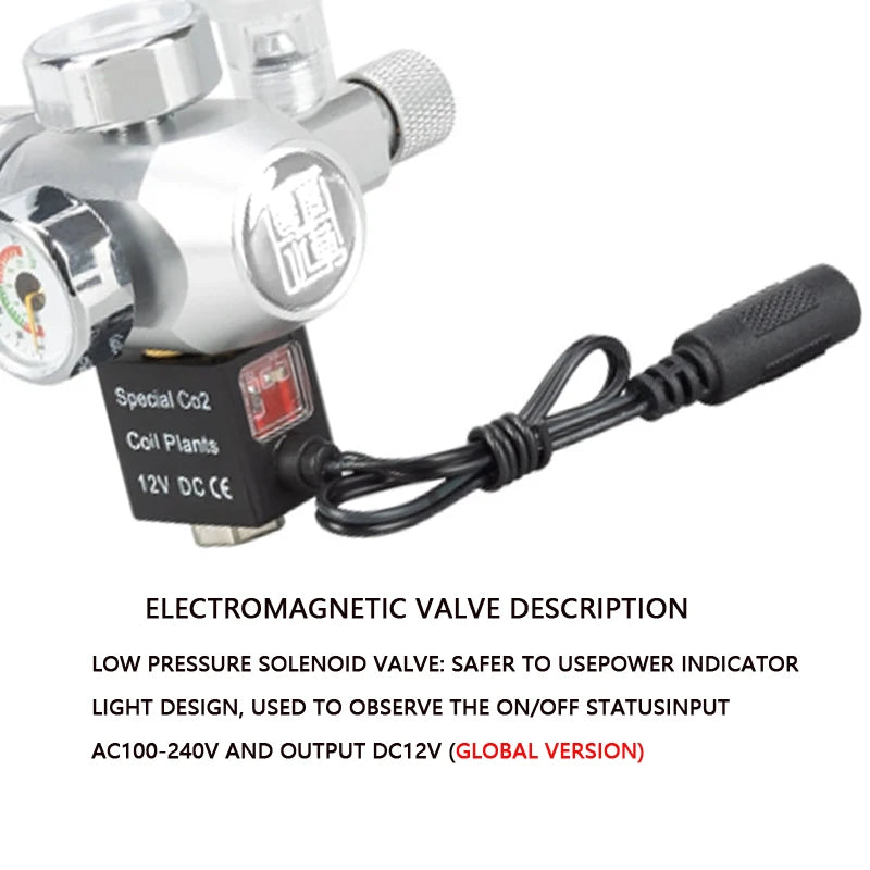 Aquarium CO2 regulator Dual meter solenoid valve Bubble meter  CO2 steel cylinder Reaction system CO2 pressure reducing valve