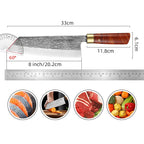 High-hardness Kitchen Knives, Forged Kitchen Knives Stainless Steel Meat Slicers, Solid Wood Handles, Exquisite Gift Knife Boxes