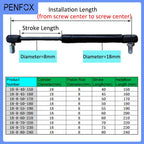 1 PC 150mm-230mm 500N/50KG Universal Strut Bars Gas Spring Shock Absorber Hydraulic Lift Support Strut Bar RV Bed Car Machine