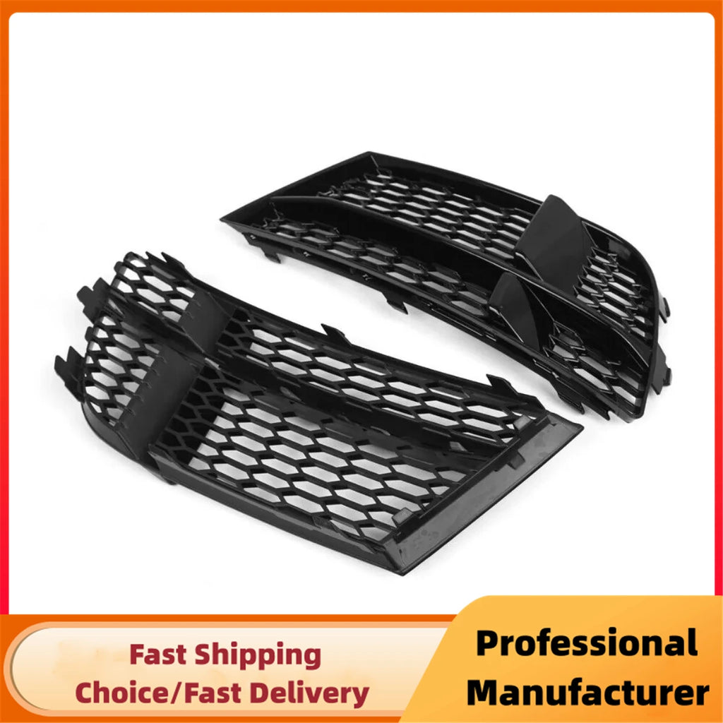 1Pair Car Fog Light Racing Grille For AUDI A3 8V S-line Sedan Sportback Convertible 2017-2019 Front Bumper Fog Lamp Grill Cover