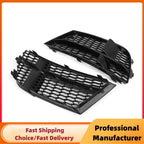 1Pair Car Fog Light Racing Grille For AUDI A3 8V S-line Sedan Sportback Convertible 2017-2019 Front Bumper Fog Lamp Grill Cover