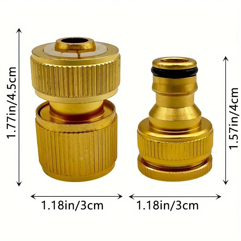 6/12pcs EU Standard Aluminum Hose Connector Set - 1/2'' & 3/4'' Tap Fitting + 1/2''(13-16mm) Quick Connect for Garden Pipes